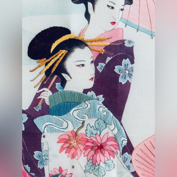 Large Vintage Wall Art Graceful Geishas by Gloria Eriksen - Picture 11 of 12